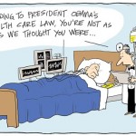Blog cartoon high cost of Obama care
